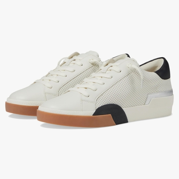Dolce Vita Hillow‎ White Black Silver Tan Sneakers - Picture 1 of 4